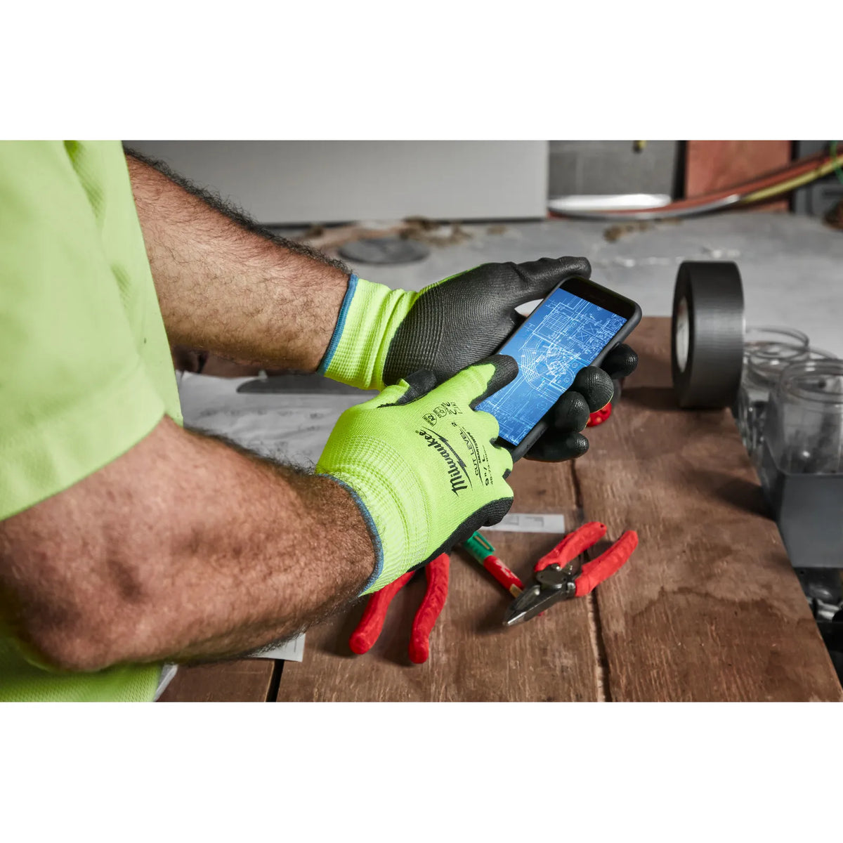 Milwaukee High-Visibility Cut Level B Work Gloves