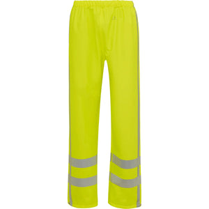 ELKA Rainwear - Dry Zone Visible Hi-Vis Rain Trousers with vertical reflective stripes - Fluorescent Yellow
