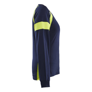Blaklader BLAKLADER 35211030 Women's Long Sleeved T shirt with Hi Vis Hi Vis Reflective Long Sleeve Work T-Shirt WOMEN - 100% Cotton - 352110308833_CR