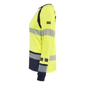Blaklader BLAKLADER 34371737 Women's Long sleeved T shirt Multinorm Hi Vis Reflective Long Sleeve Work T-Shirt WOMEN - Flame Retardant - 343717373389_CL