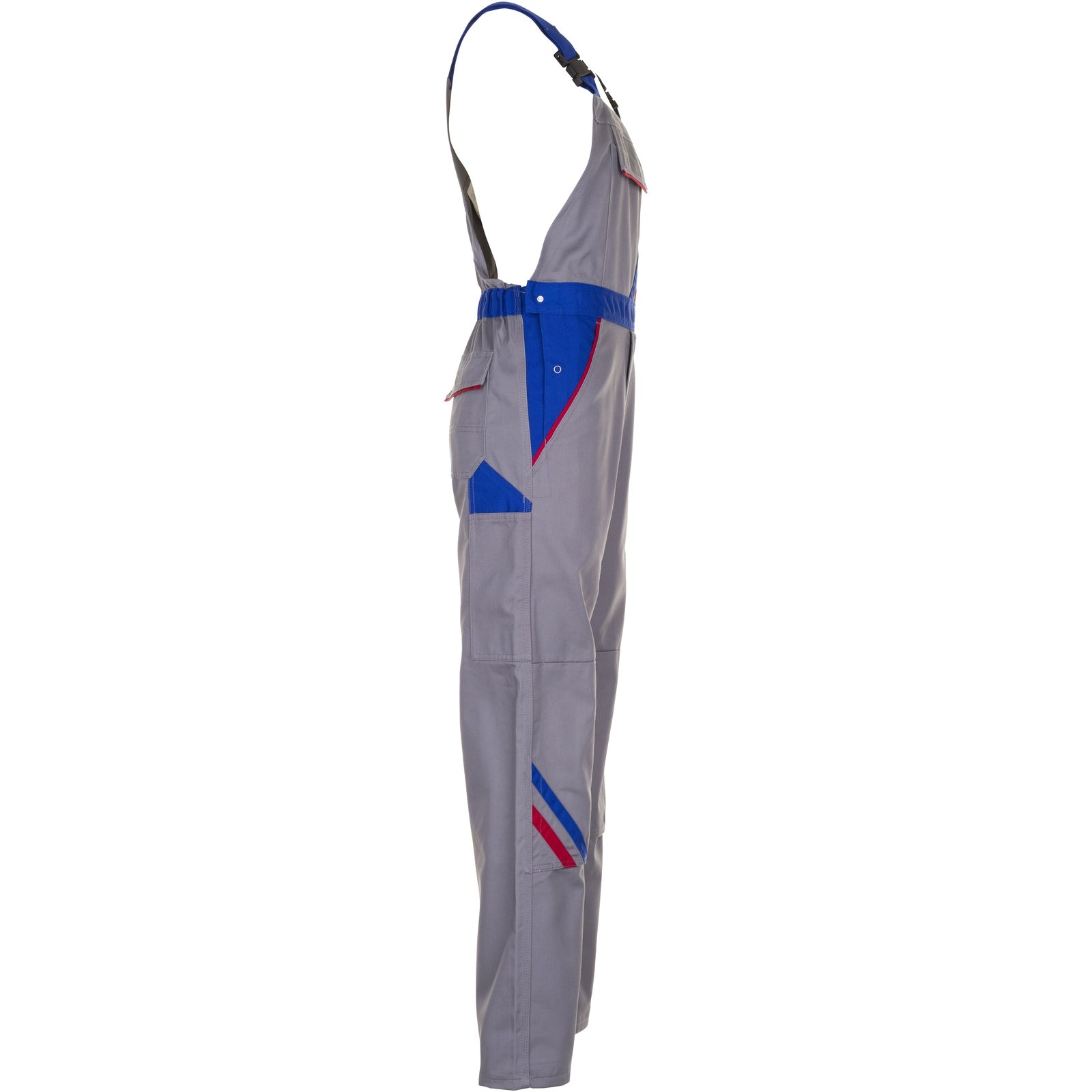 Planam Highline Dungarees zinc/royal blue/red - Model view 3