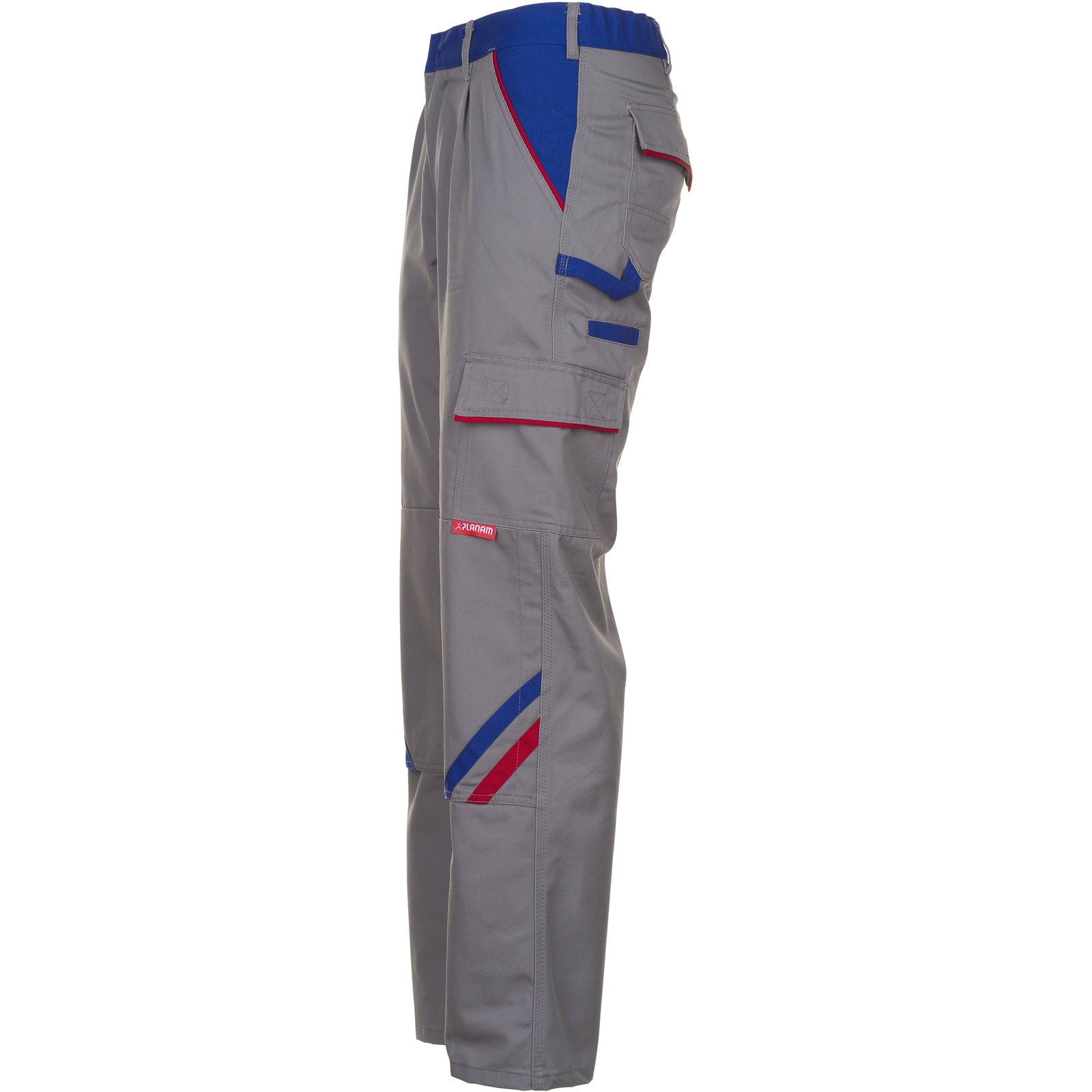 Planam Highline Trousers zinc/royal blue/red - Model view 4