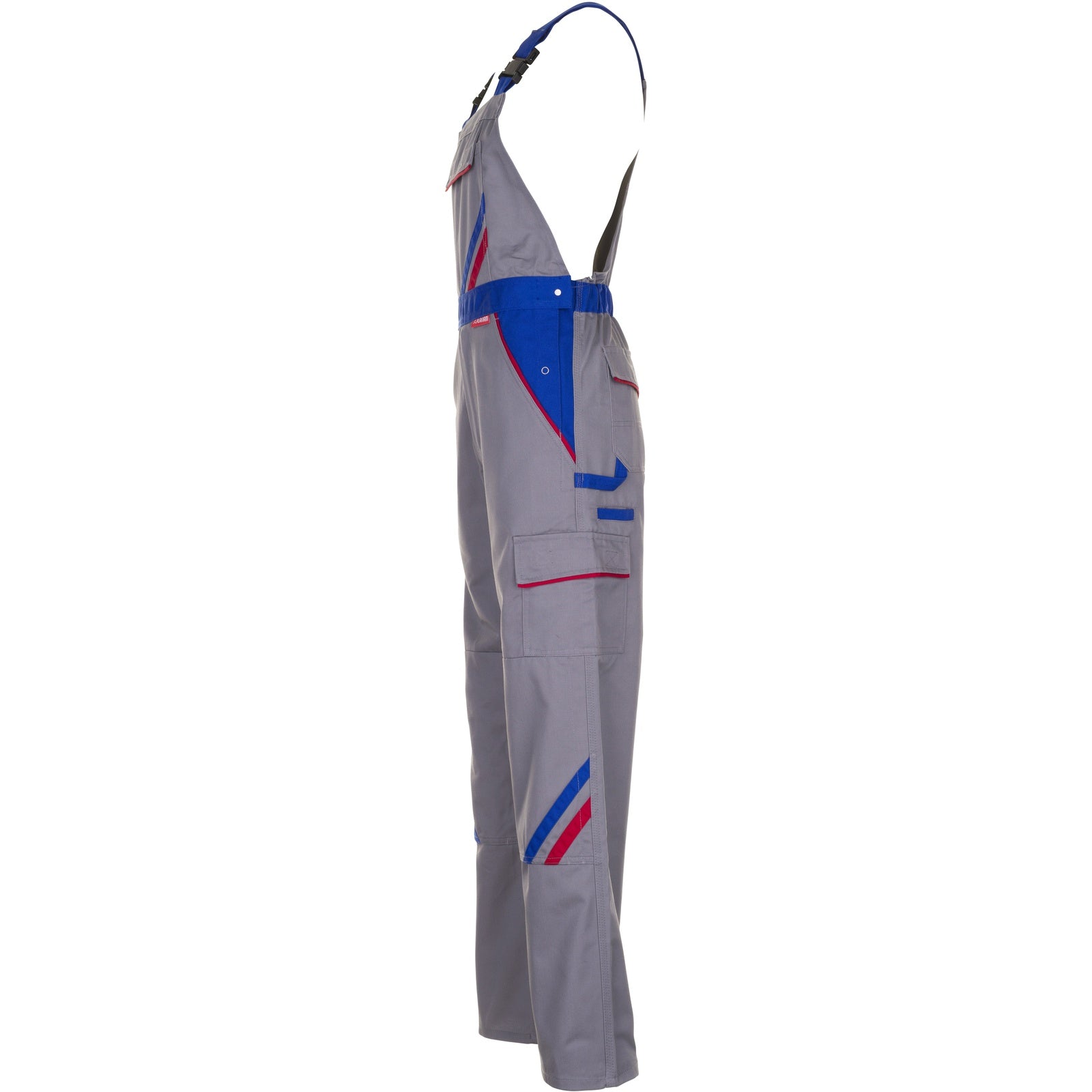Planam Highline Dungarees zinc/royal blue/red - Model view 4