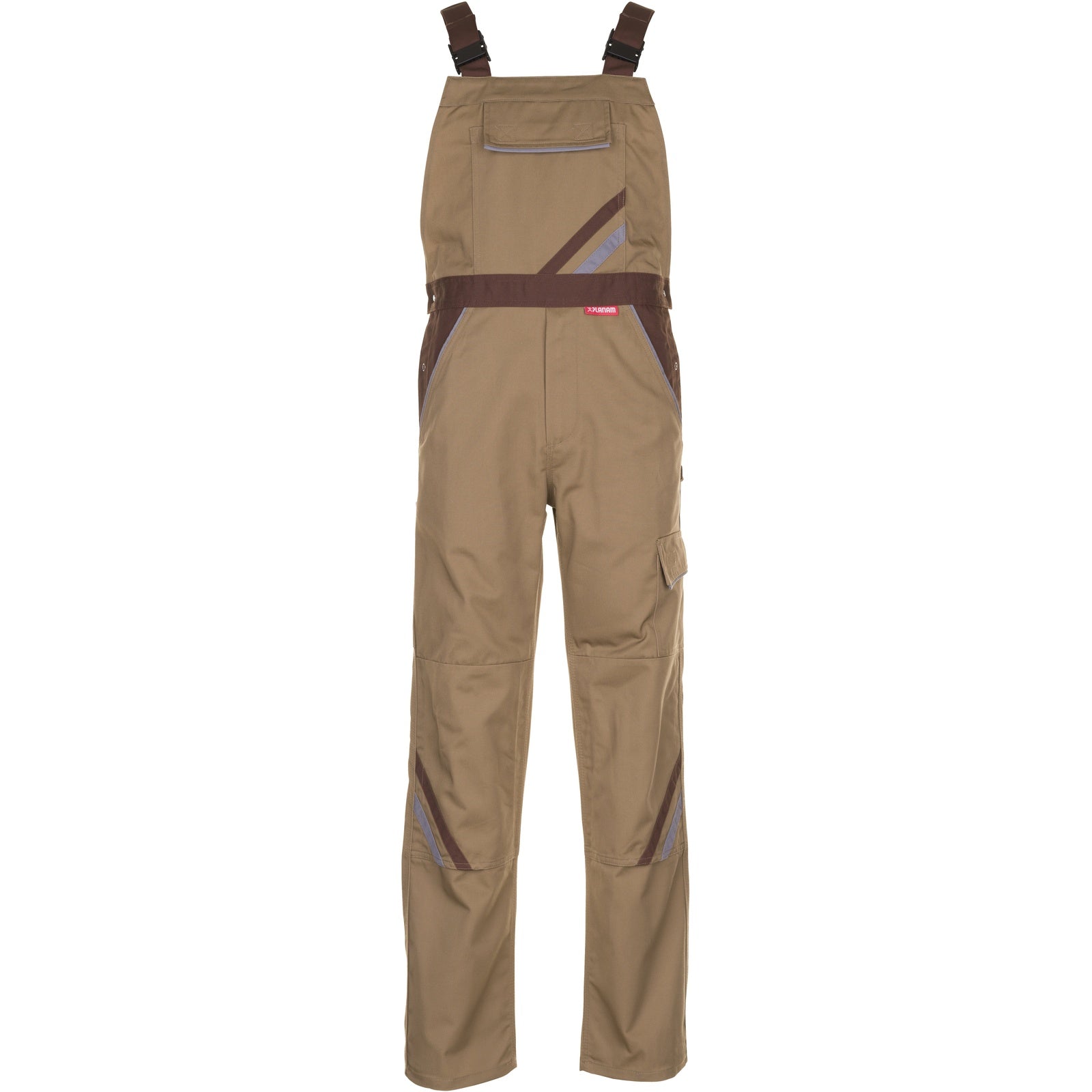 Planam Highline Dungarees beige/brown/zinc - Main