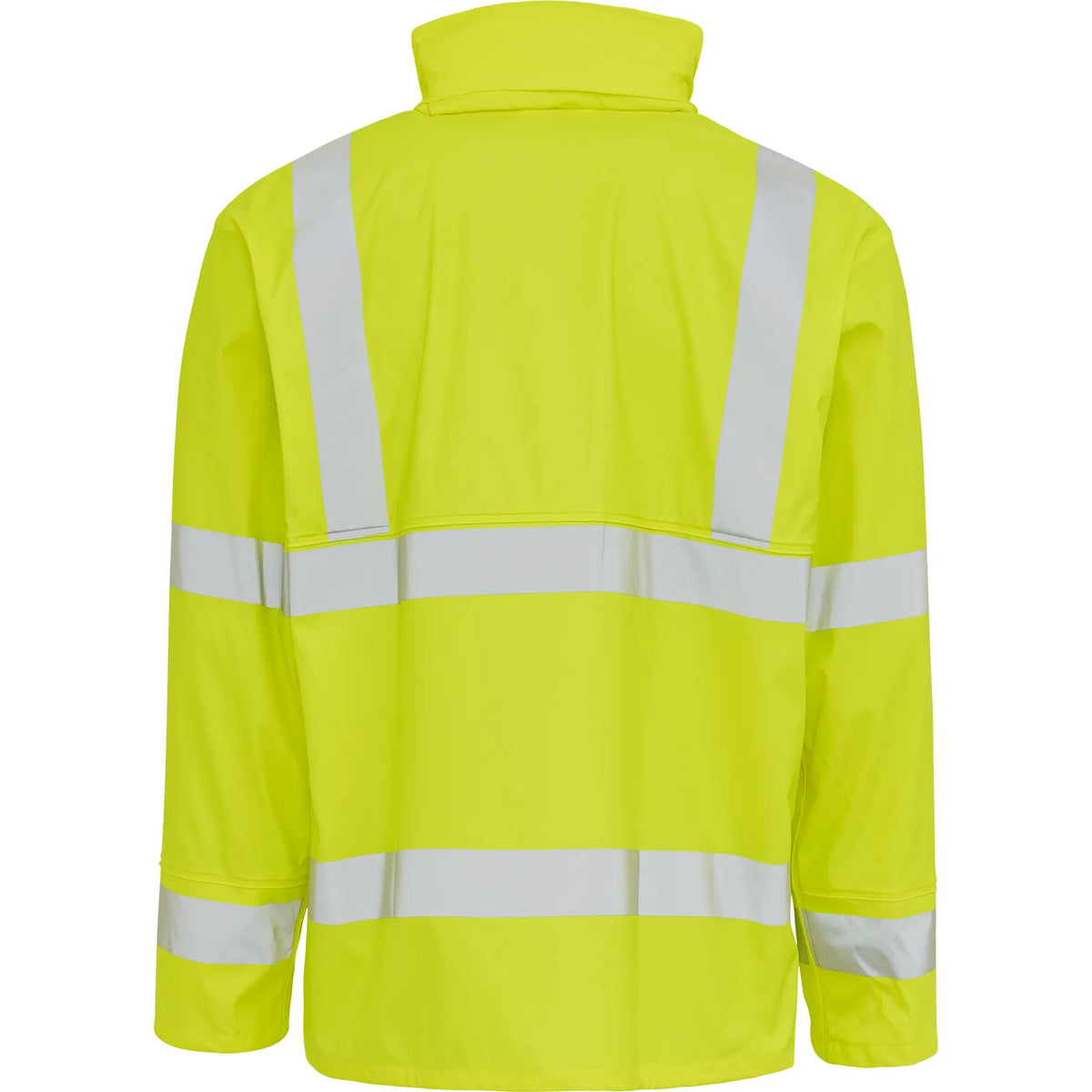 ELKA Rainwear - Dry Zone Visible PU Rain Jacket Hi-Vis with Reflective Stripes - Fluorescent Yellow
