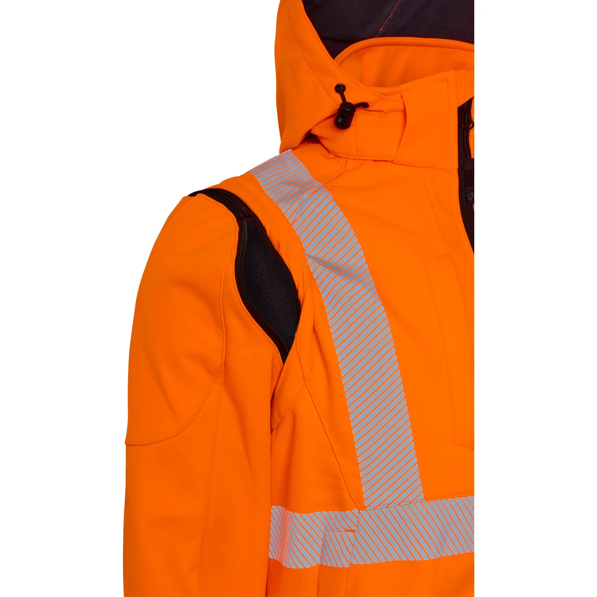 ELKA Rainwear - Visible Xtreme Softshell Jacket with detachable sleeves - Fluorescent Orange/Black