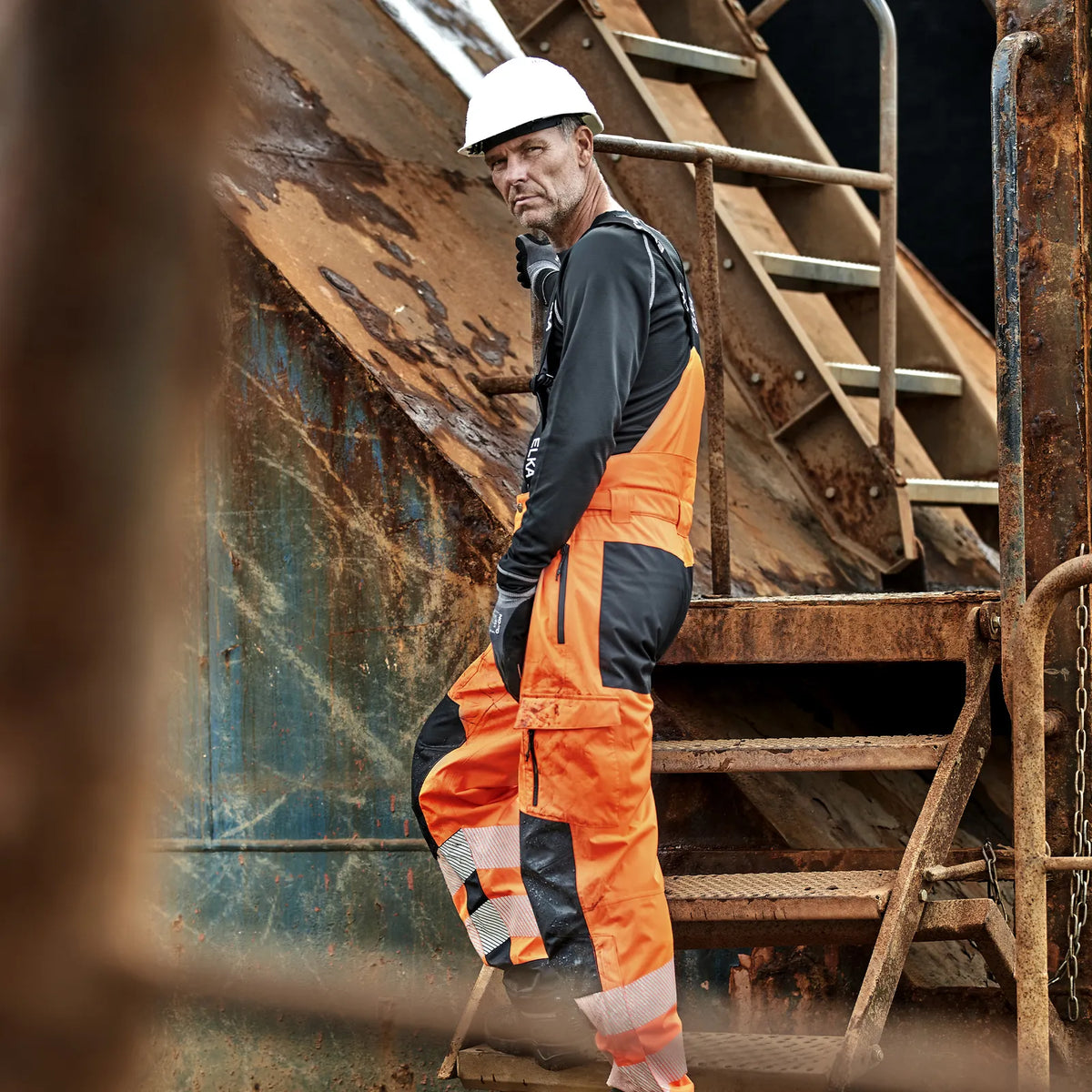 ELKA Rainwear - Visible Xtreme Stretch Combi Trousers - Fluorescent Orange/Black