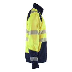 Blaklader BLAKLADER 35562528 Hi Vis Reflective Half-zip Work Sweatshirt MEN - Brushed Interior - 355625283389_CR