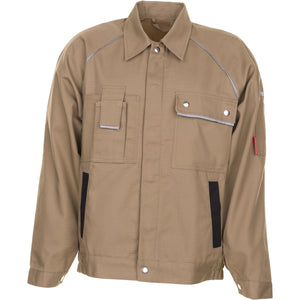 Planam Canvas 320 Waisted Jacket beige/black - Model view 1