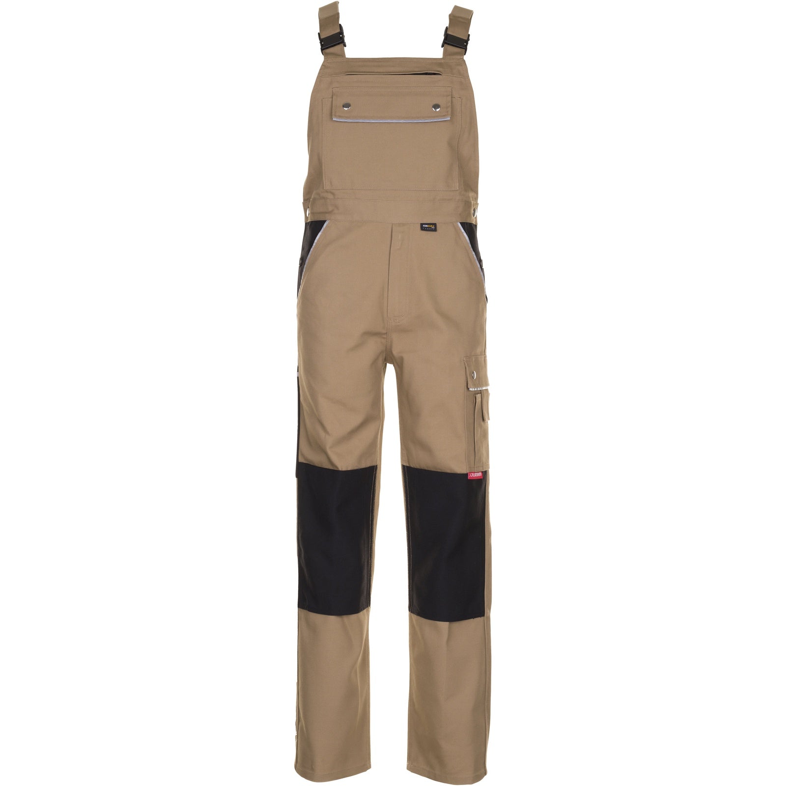 Planam Canvas 320 Dungarees beige/black - Model view 1