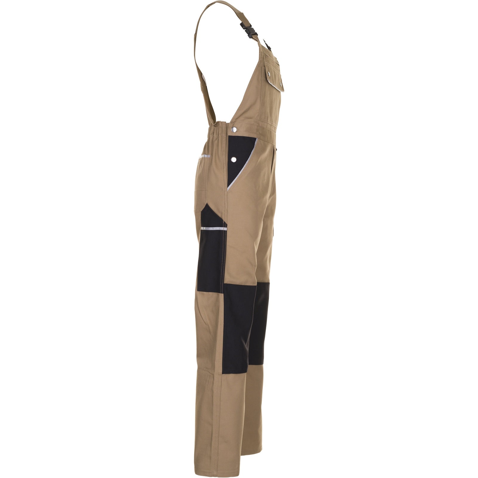 Planam Canvas 320 Dungarees beige/black - Model view 3