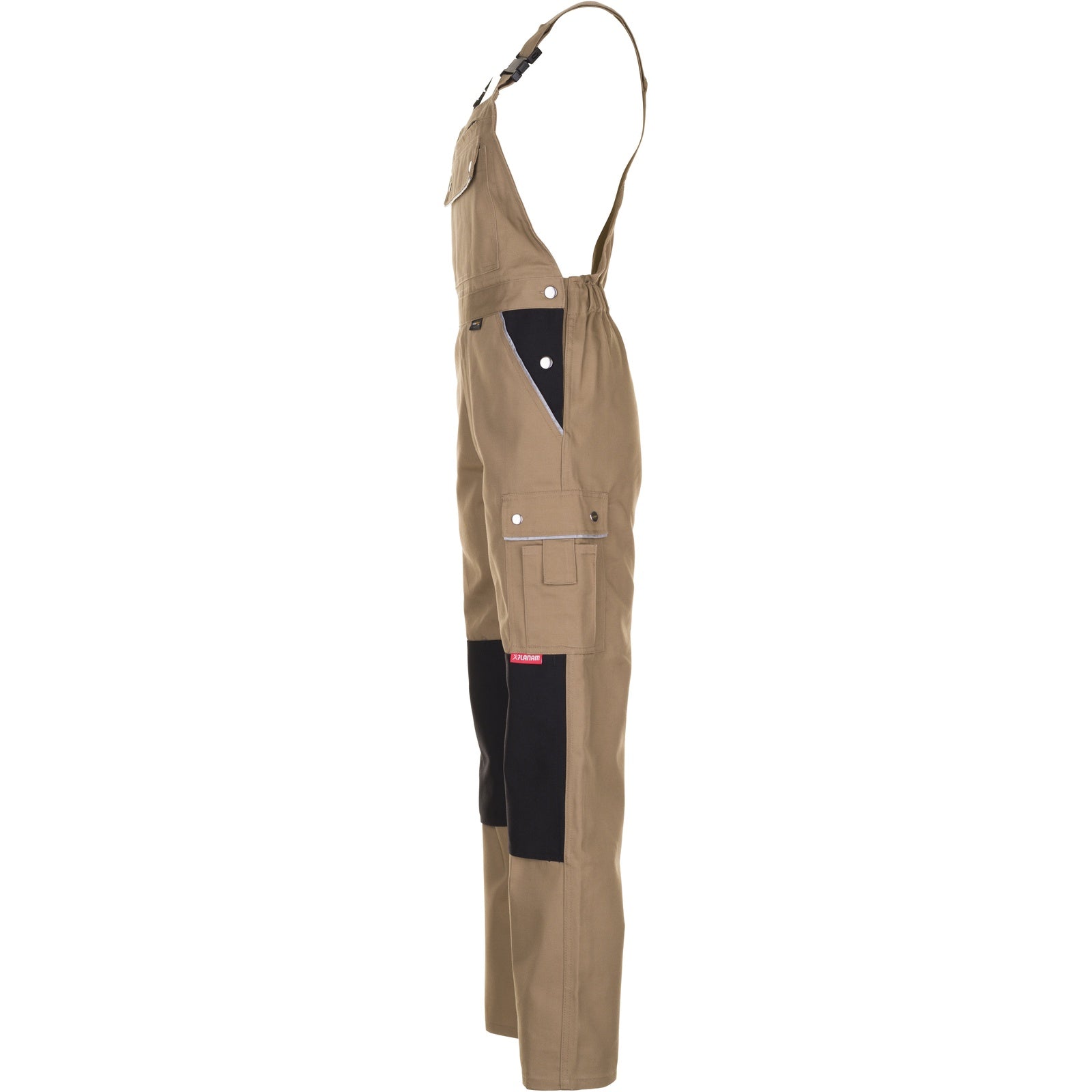 Planam Canvas 320 Dungarees beige/black - Model view 4