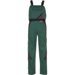 Planam Highline Dungarees green/black/red - Model view 1