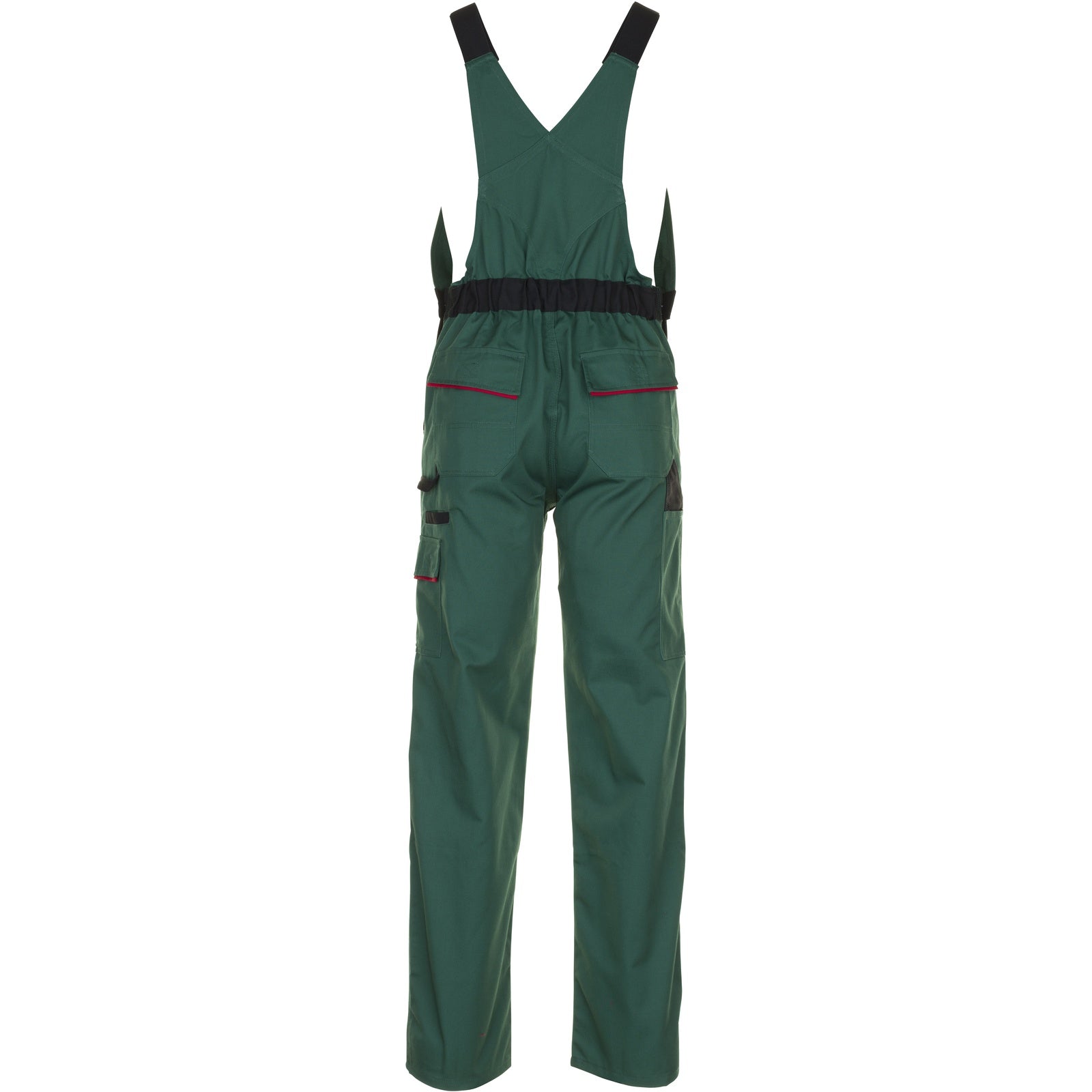 Planam Highline Dungarees green/black/red - Model view 2