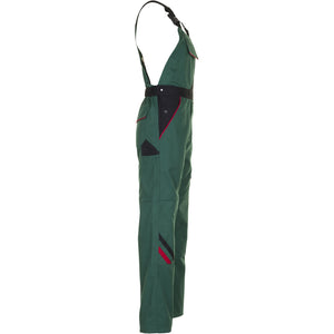 Planam Highline Dungarees green/black/red - Model view 3