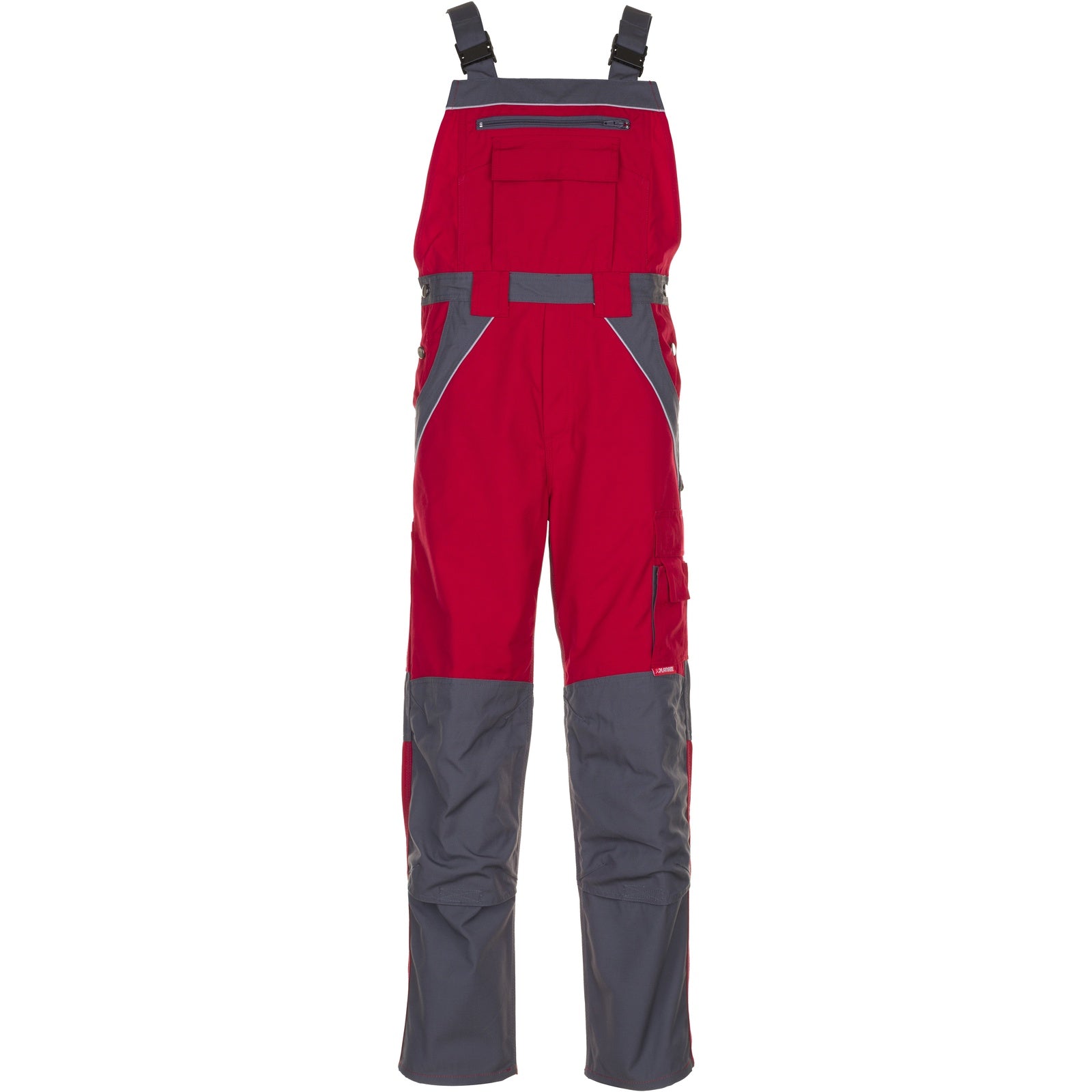 Planam Plaline Dungarees red/slate - Main
