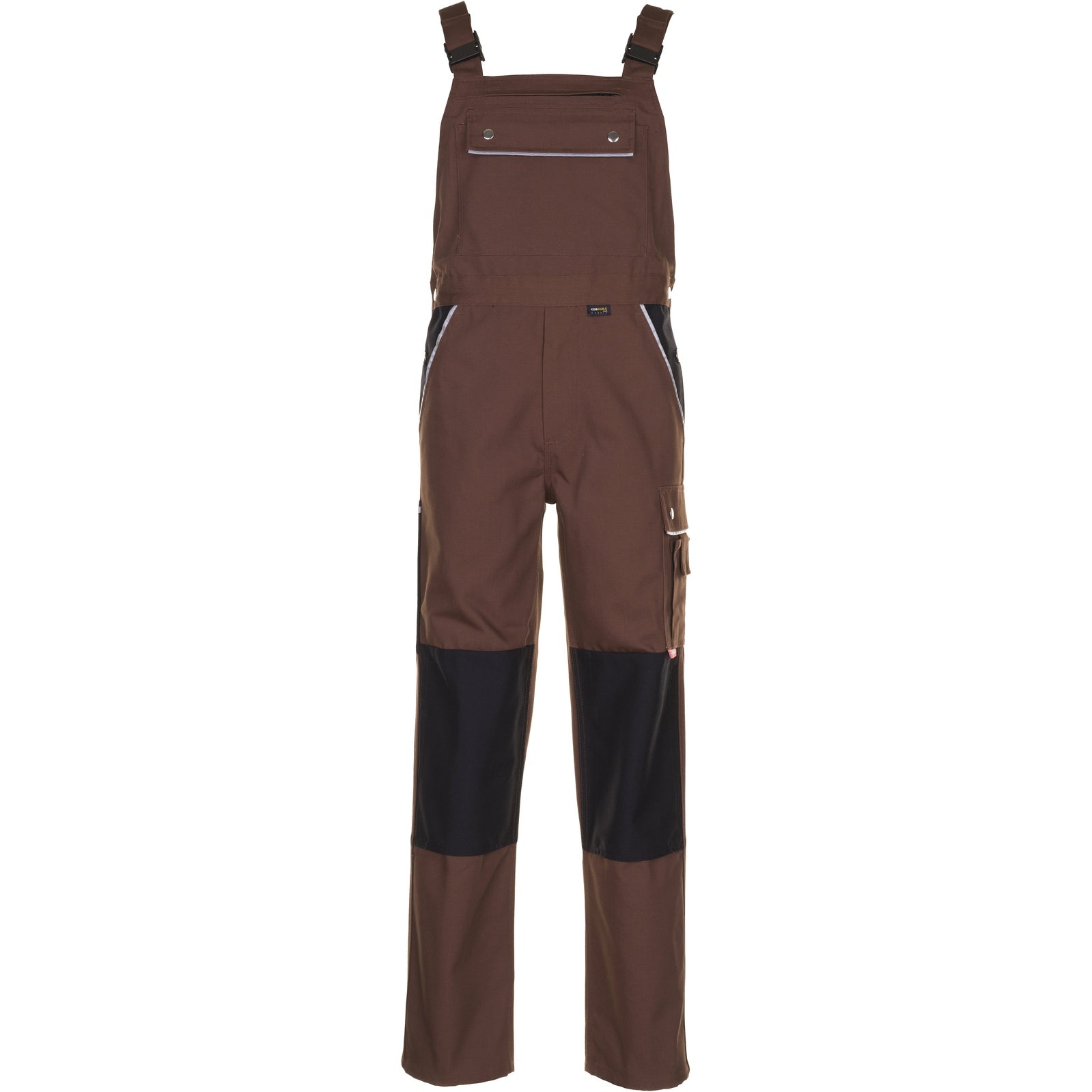 Planam Canvas 320 Dungarees brown/black - Main
