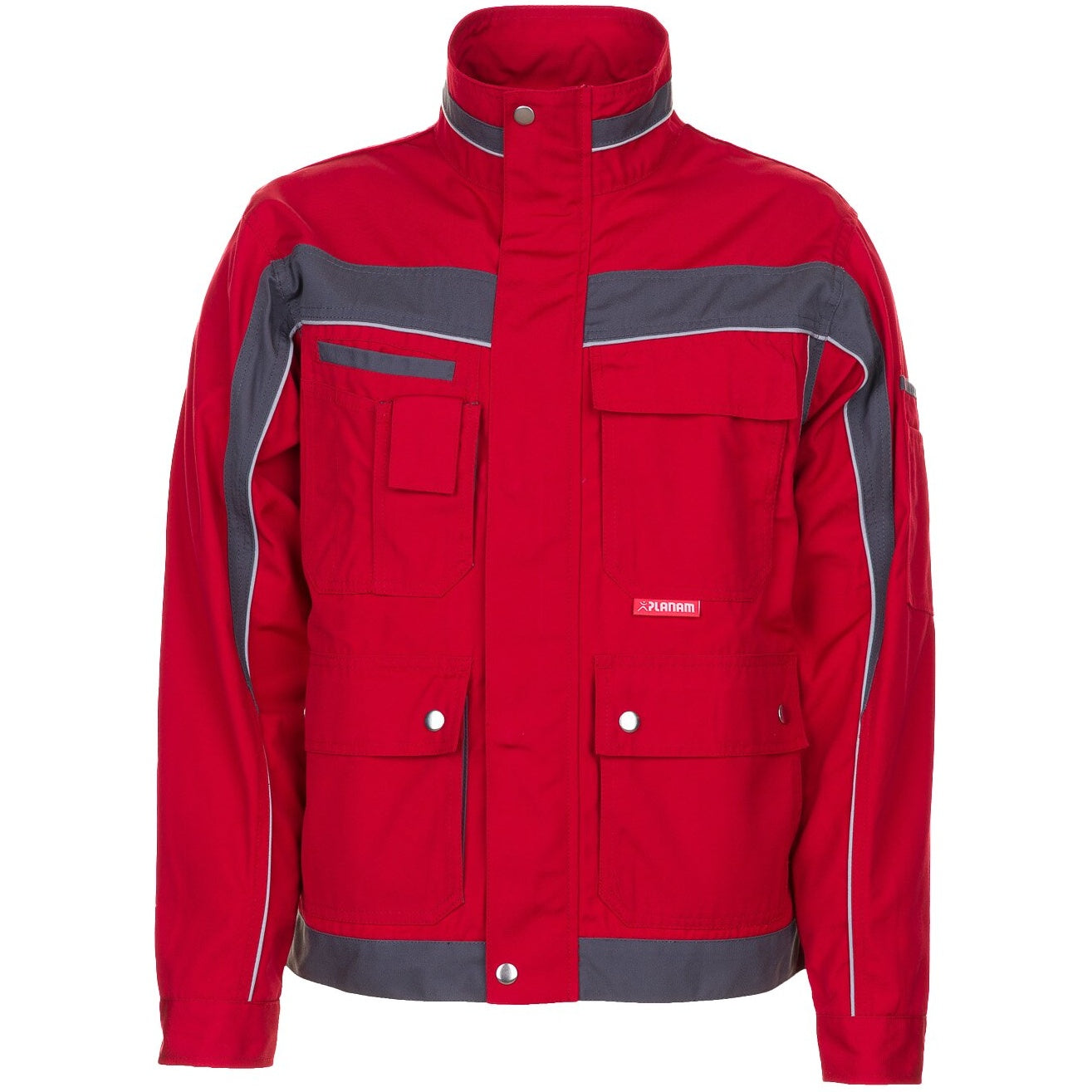 Planam Plaline Waisted Jacket red/slate - Model view 1