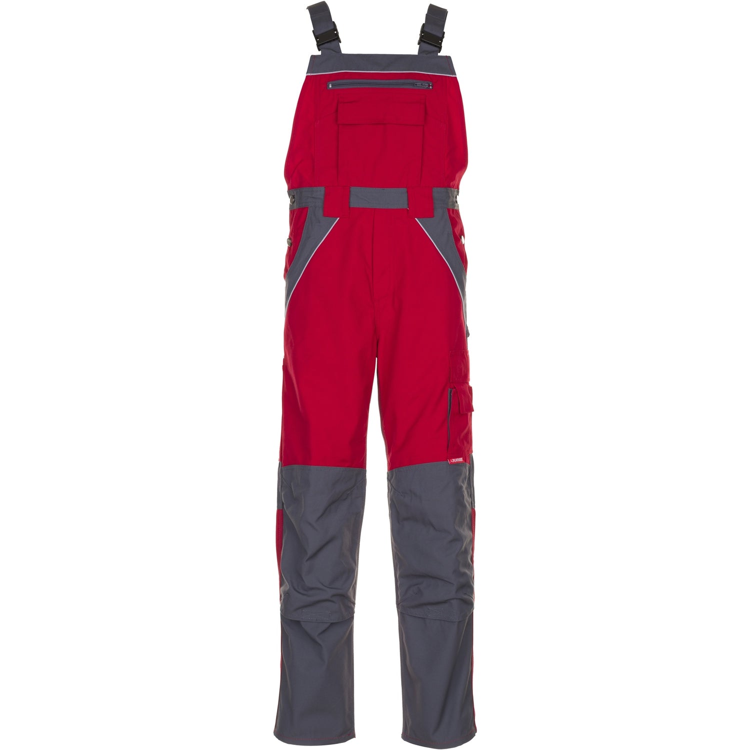 Planam Plaline Dungarees red/slate - Model view 1