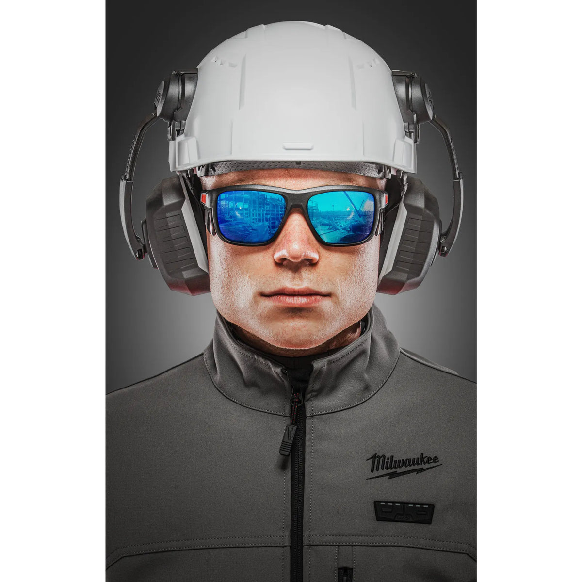 Milwaukee Full Frame Polarized Blue/Green Mirror Safety Glasses