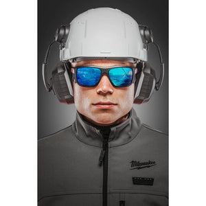 Milwaukee Full Frame Polarized Blue/Green Mirror Safety Glasses