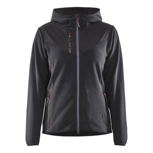 Blaklader BLAKLADER 59412536 Women's knitted jacket with softshell and hood Knitted Work Jacket WOMEN - Stretch - 594125369799