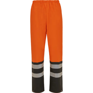 ELKA Rainwear - PU visible Waist trousers with reflective tape - Fluorescent Orange/Black