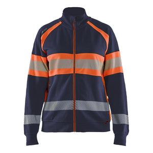 Blaklader BLAKLADER 35051158 Hi Vis Reflective Full-zip Work Sweatshirt WOMEN - 100% Cotton - 350511588953