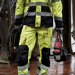 ELKA Rainwear - Visible Xtreme Stretch Waist Trousers - Fluorescent Yellow/Black
