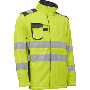 ELKA Rainwear - Visible Xtreme Softshell jacket with extra length - Fluorescent Yellow/Grey