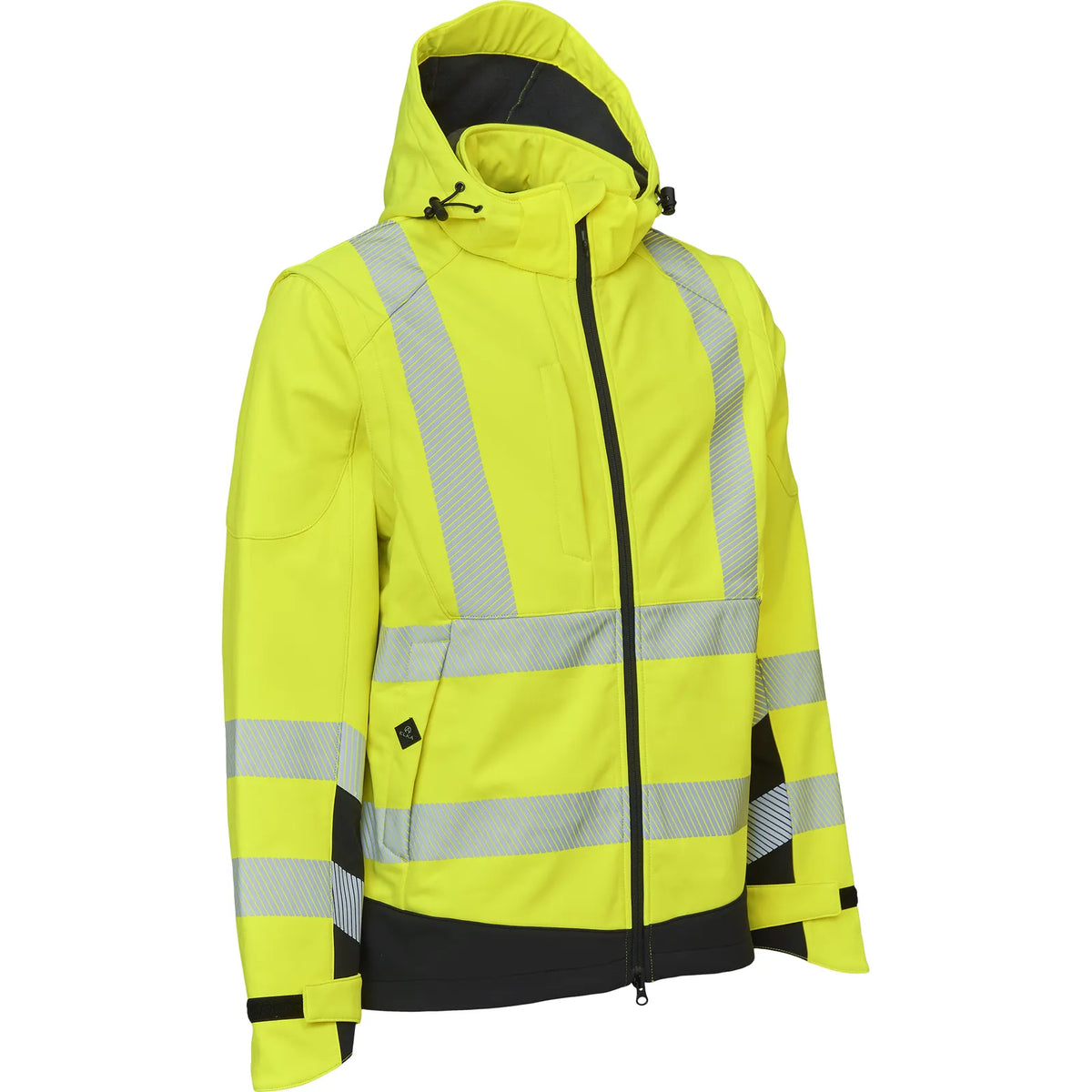 ELKA Rainwear - Visible Xtreme Softshell Jacket with detachable sleeves - Fluorescent Yellow/Black