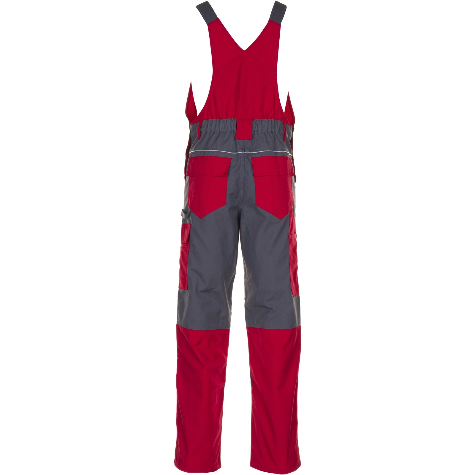 Planam Plaline Dungarees red/slate - Model view 2