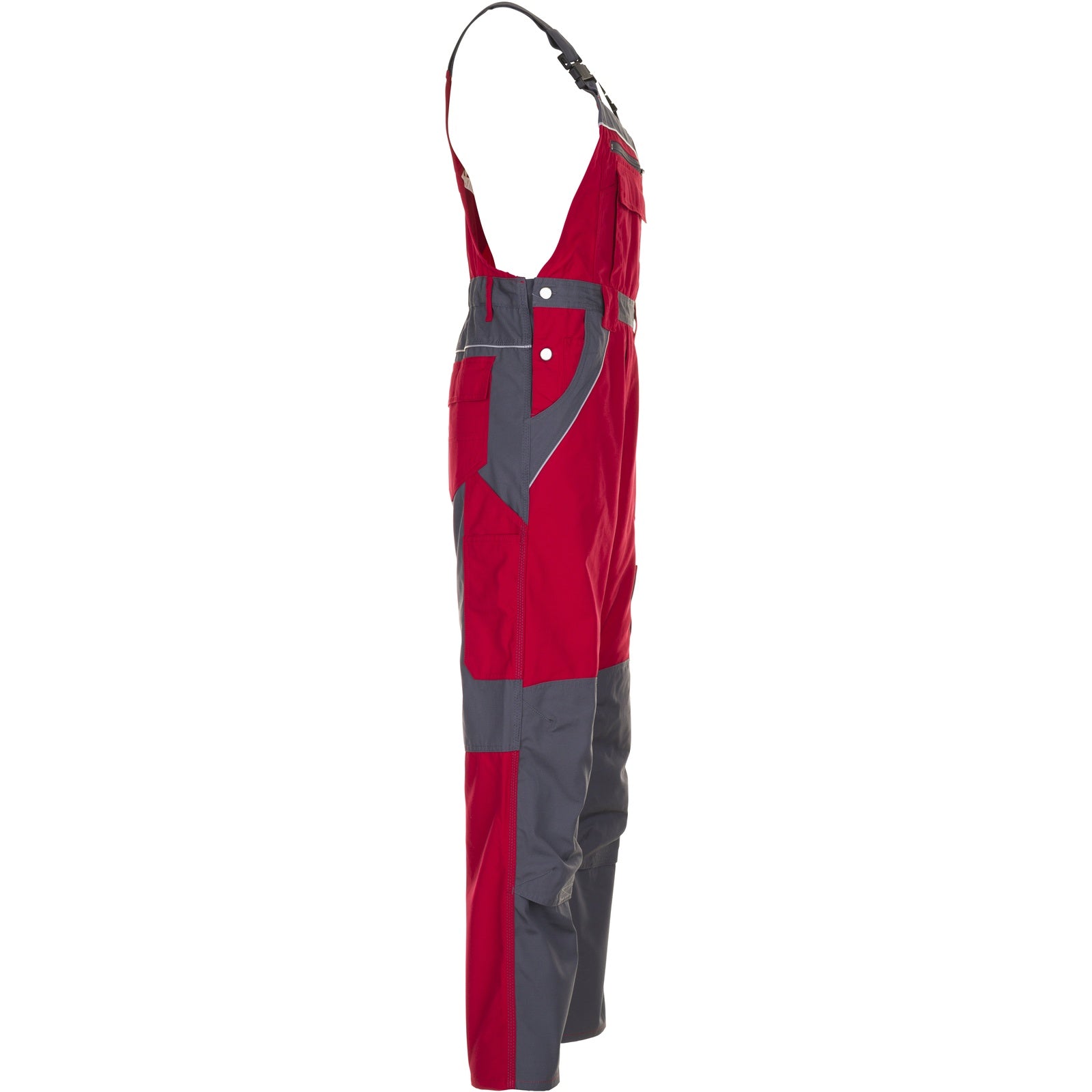 Planam Plaline Dungarees red/slate - Model view 3