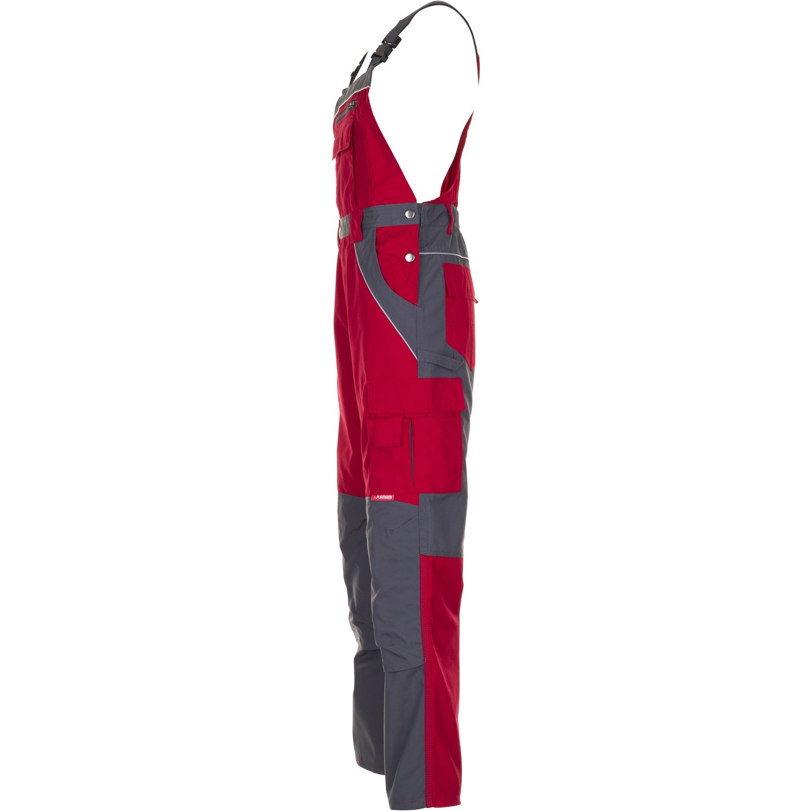 Planam Plaline Dungarees red/slate - Model view 4