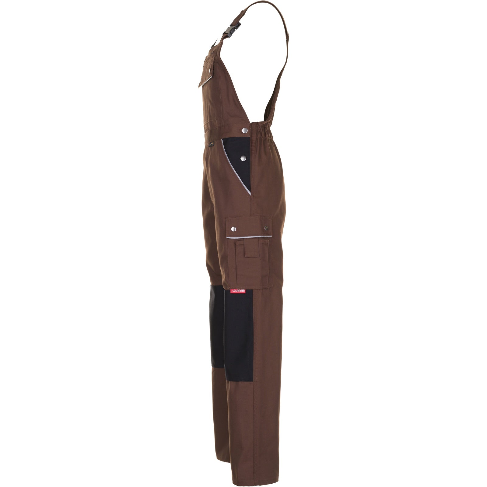 Planam Canvas 320 Dungarees brown/black - Model view 4