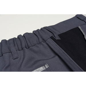 Planam Canvas 320 Trousers brown/black - The elastic in the waistband ensures these work trousers stay in place.