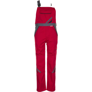 Planam Highline Dungarees red/slate/black - Model view 1