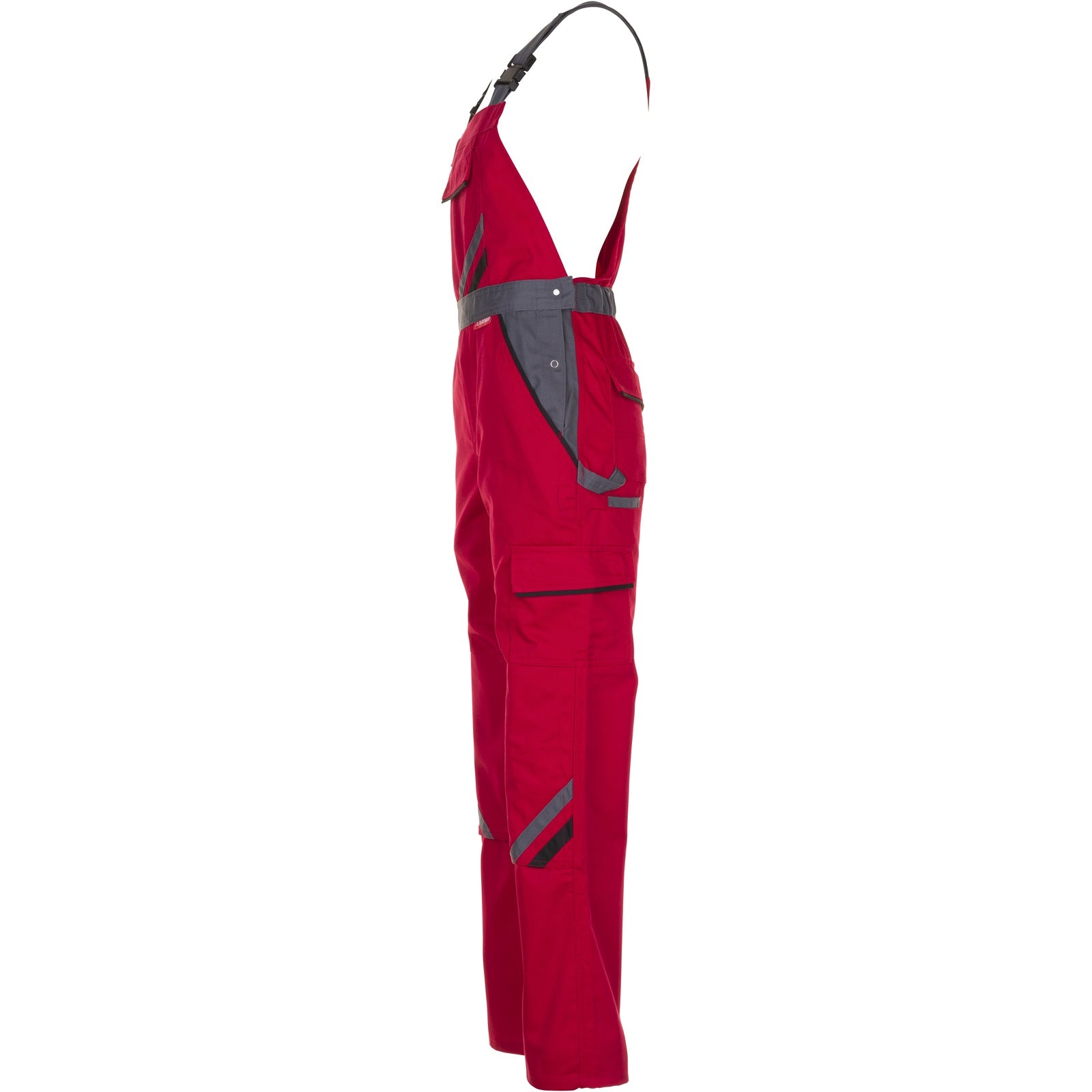 Planam Highline Dungarees red/slate/black - Model view 4