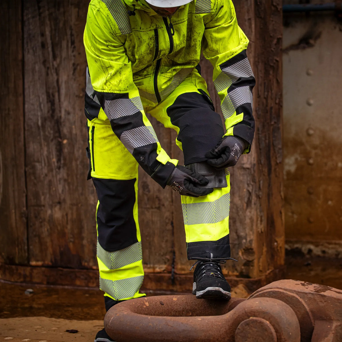 ELKA Rainwear - Visible Xtreme Recycled Workwear Trousers - Fluorescent Yellow/Black