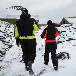 ELKA Rainwear - Working Xtreme Winter Thermal Coverall with recycled padding - Black/Fluorescent Yellow