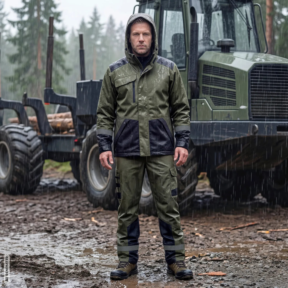 ELKA Rainwear - Working Xtreme Recycled Heavy Duty Jacket - Olive/Black