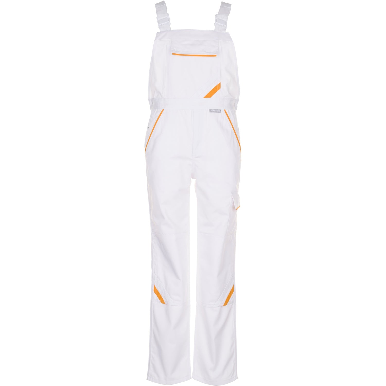 Planam Highline Dungarees pure white/pure white/yellow - Model view 1