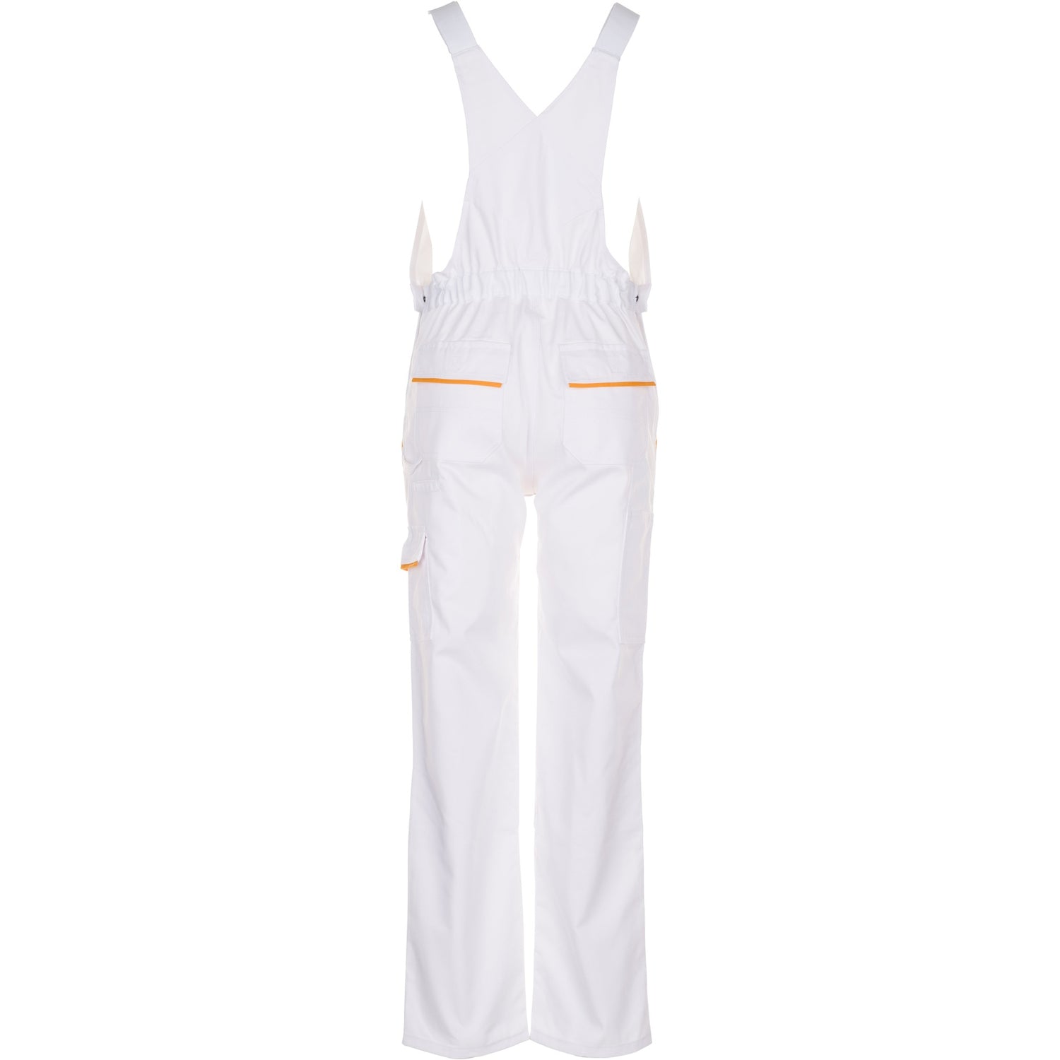 Planam Highline Dungarees pure white/pure white/yellow - Model view 2