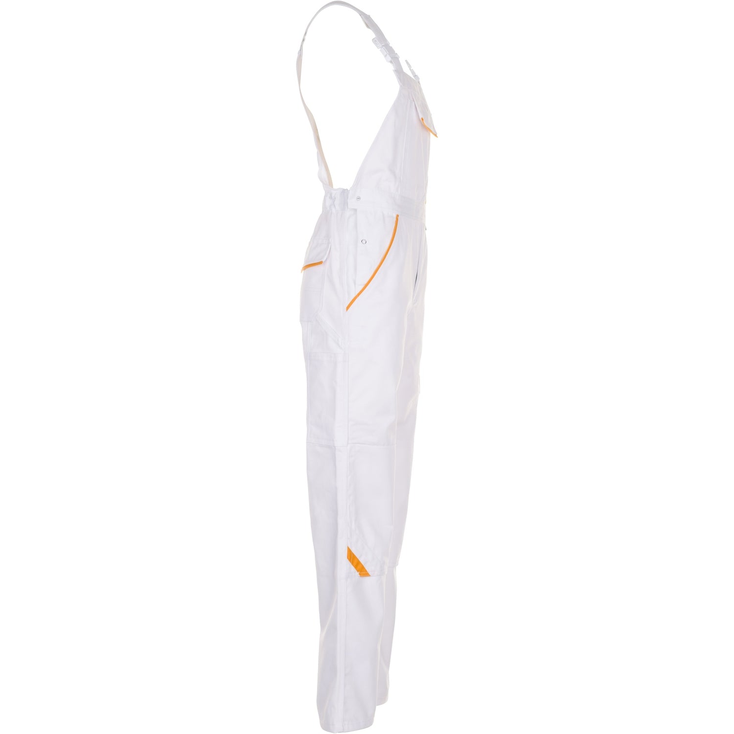 Planam Highline Dungarees pure white/pure white/yellow - Model view 3