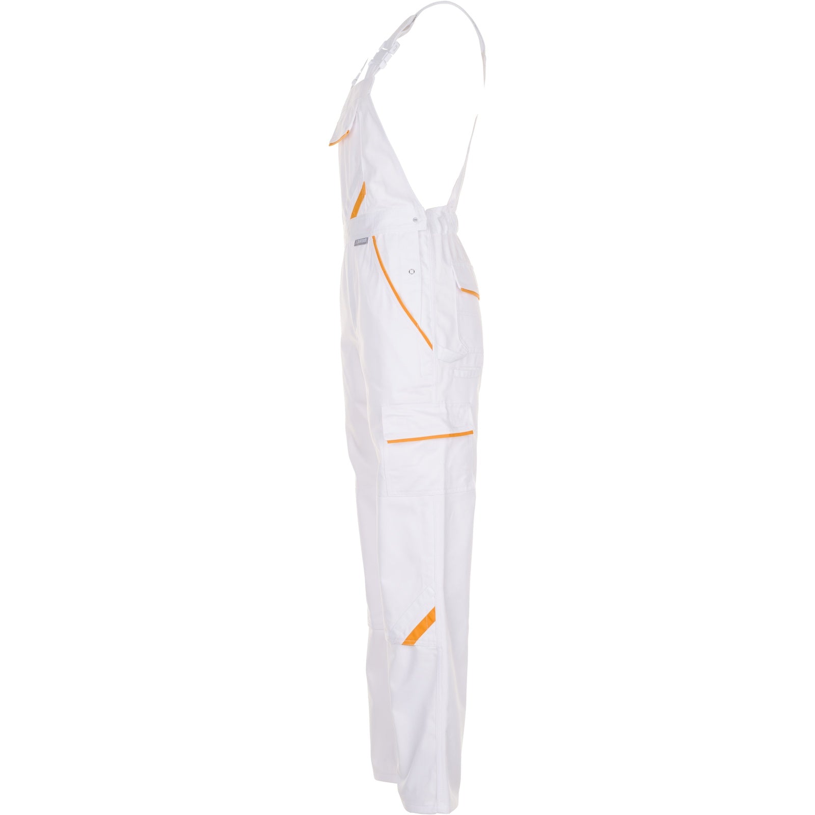 Planam Highline Dungarees pure white/pure white/yellow - Model view 4