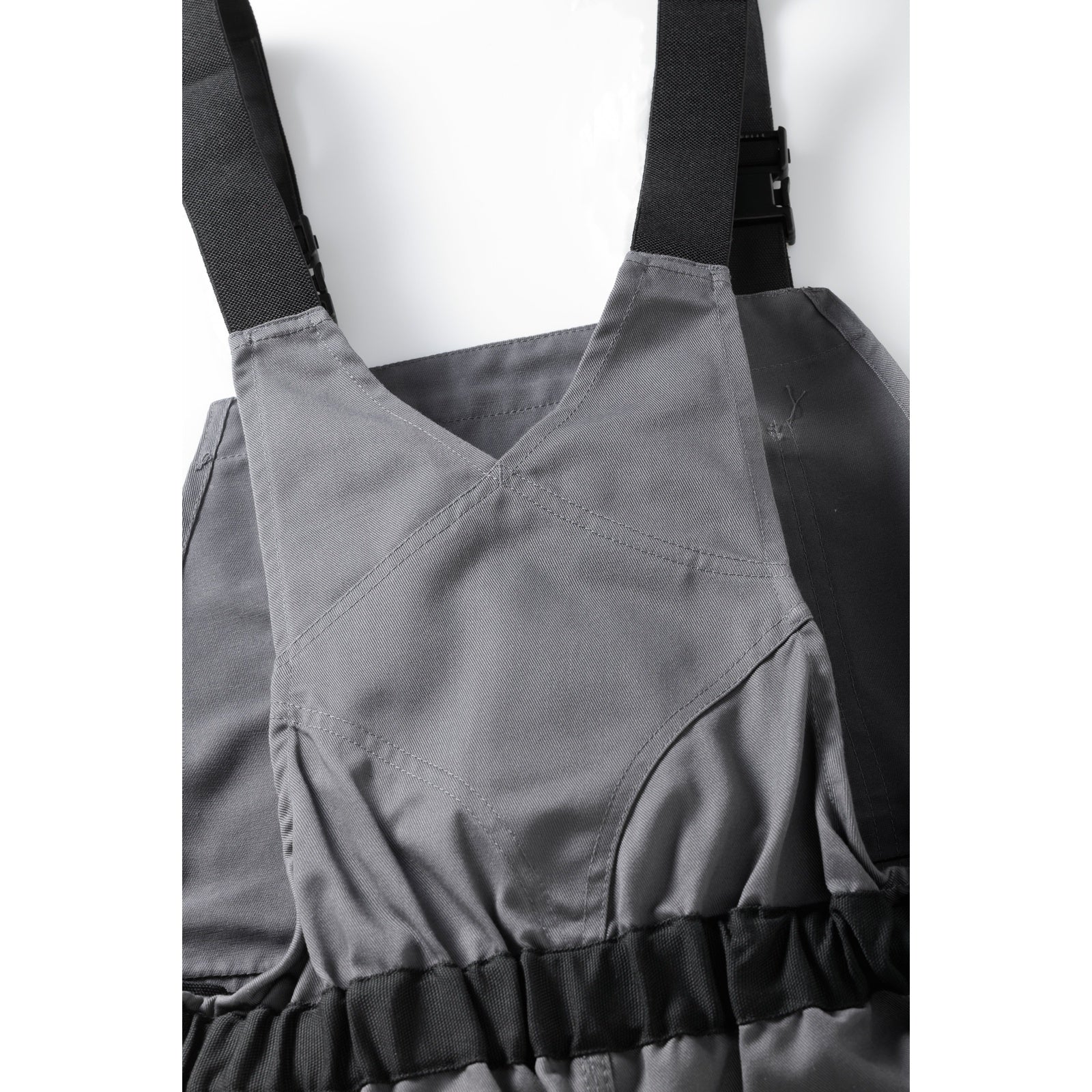 Planam Highline Dungarees pure white/pure white/yellow - Perfect fit thanks to the high back with braces