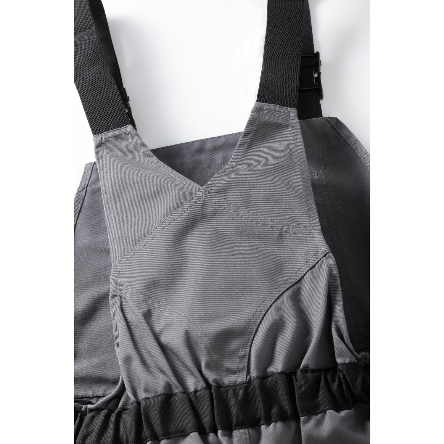 Planam Highline Dungarees pure white/pure white/yellow - Perfect fit thanks to the high back with braces