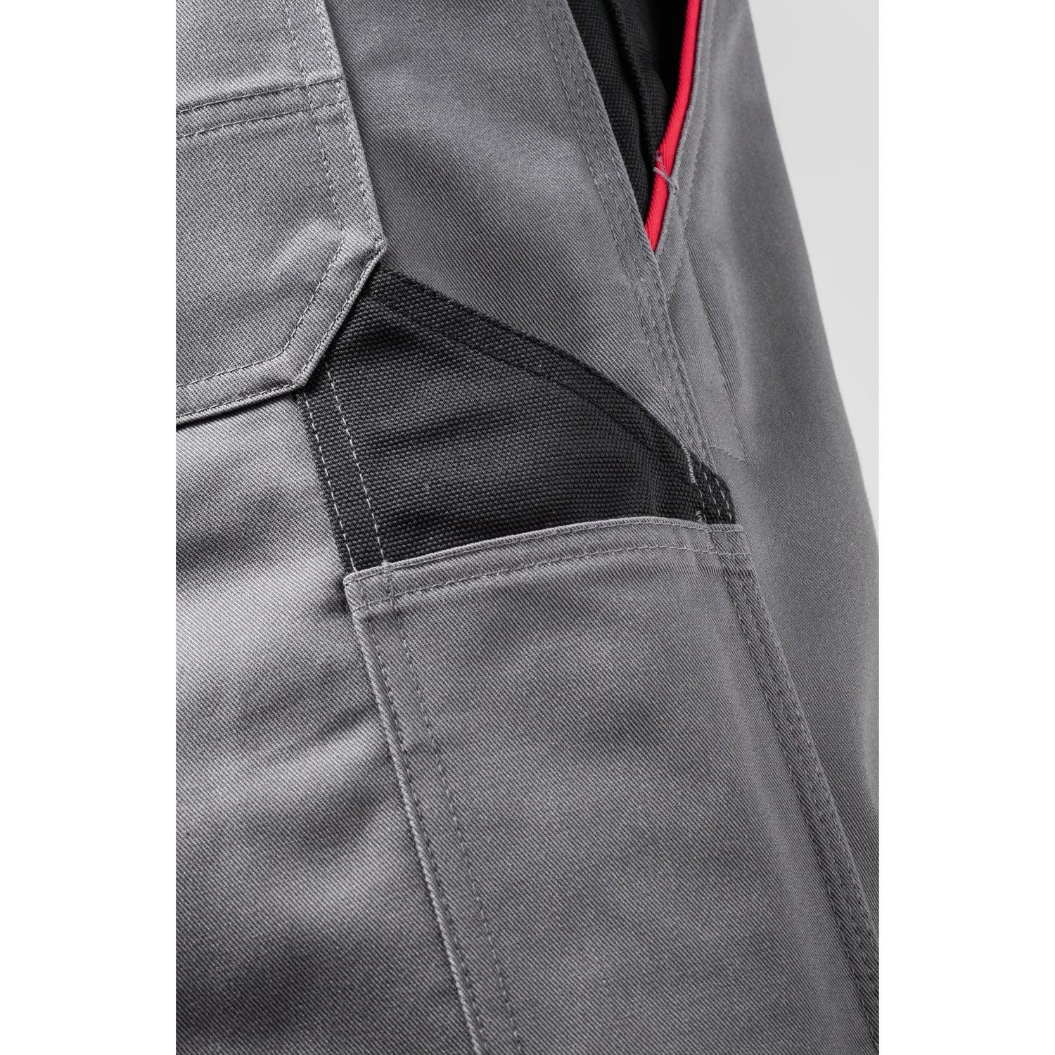 Planam Highline Dungarees pure white/pure white/yellow - Everything in its place: The double ruler pocket keeps your important tools to hand at all times.