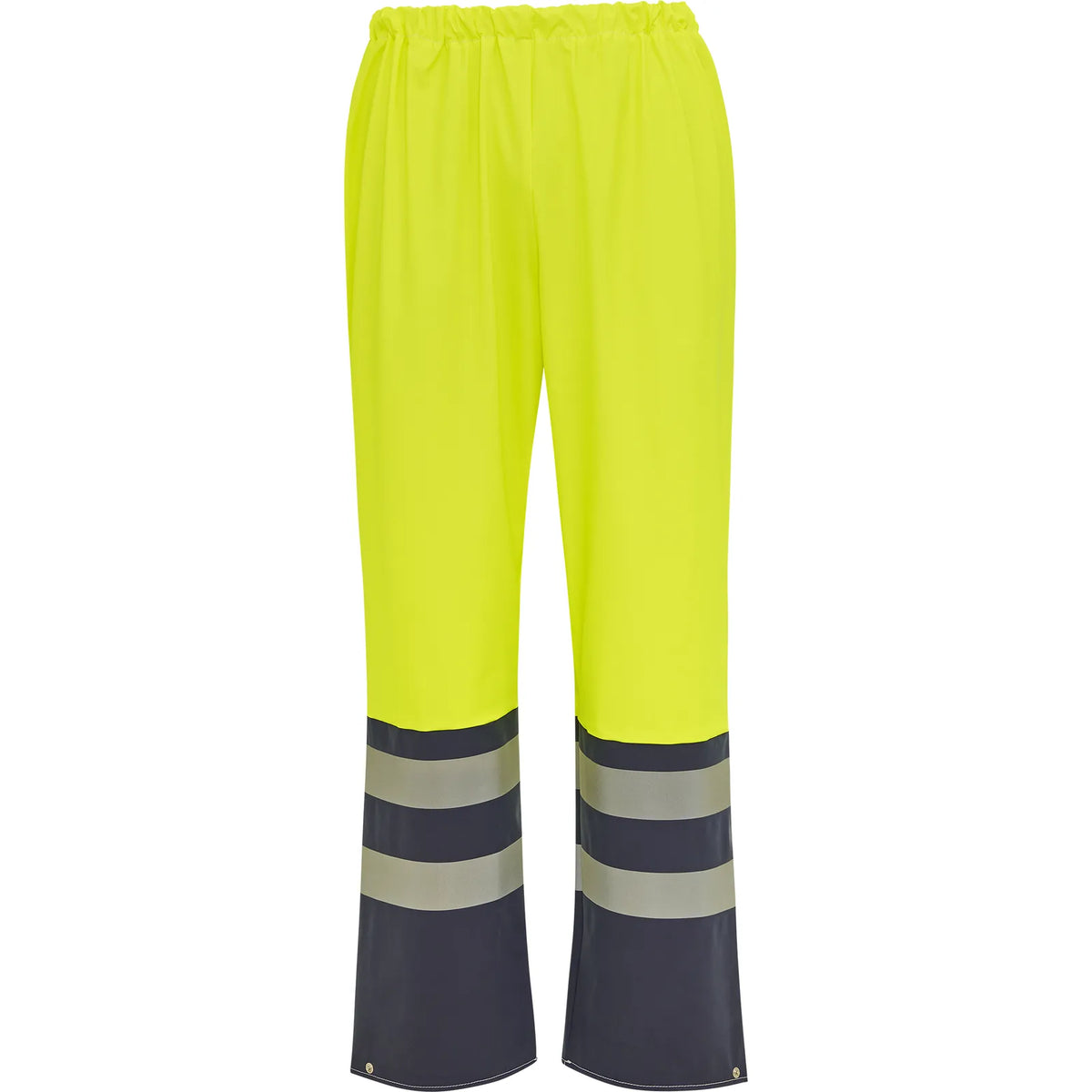 ELKA Rainwear - PU visible Waist trousers with reflective tape - Fluorescent Yellow/Navy
