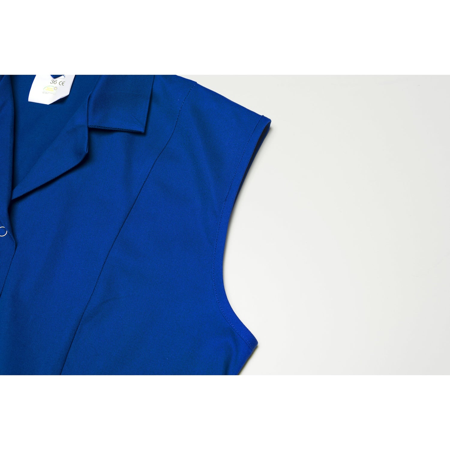 Planam Ladies Coat long sleeve royal blue - ... sleeveless or with long sleeves (see right)